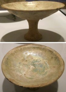 Pedestal dish, Han dynasty, earthenware with glaze, Honolulu Museum of Art photo