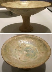 Pedestal dish, Han dynasty, earthenware with glaze, Honolulu Museum of Art