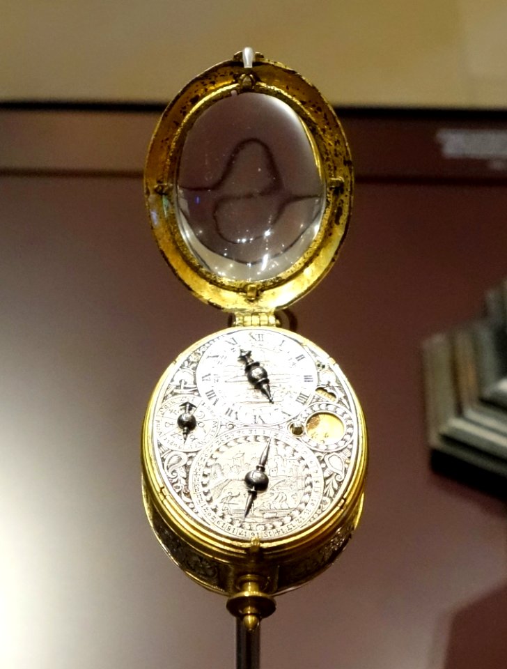 Pendant watch, probably Martin Zoller, Augsburg, c. 1630 - Mathematisch-Physikalischer Salon, Dresden - DSC07899