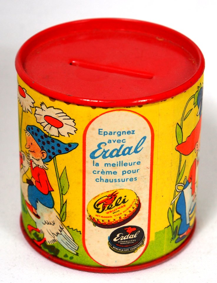 Peli-Erdal schoencreme, Crème pour chaussures, spaarpot blikje, photo 9