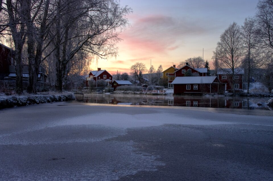 Country town winter village