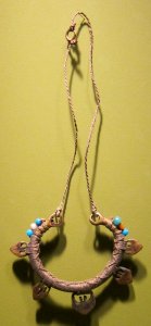 Pectoral, Northern Luzon, Ifugao, brass, thread and glass beads, Honolulu Museum of Art