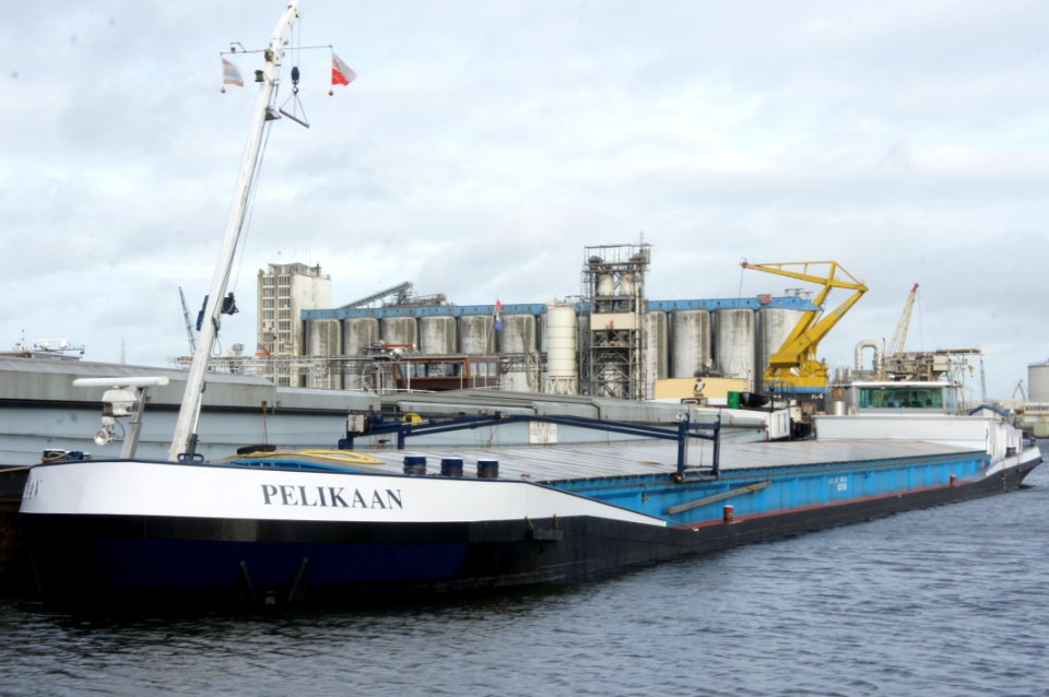 Pelikaan, ENI 02321390 in de Neptunushaven, Port of Amsterdam