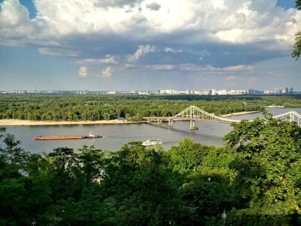 Pedestrian Bridge in the city of Kiev