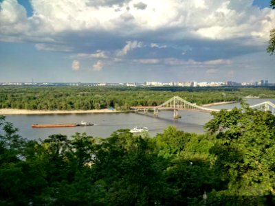 Pedestrian Bridge in the city of Kiev