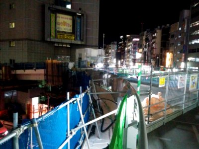 Pedestrian bridge construction in Shibuya, December 2018 2