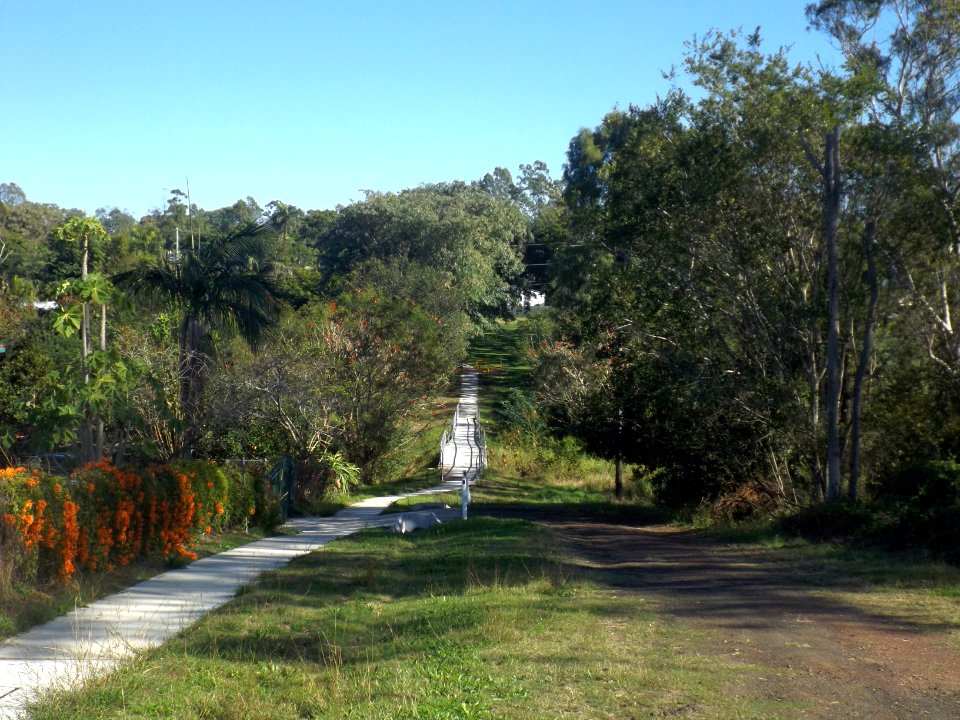 Pedestrian path along Jones Road at Bellbird Park, Queensland