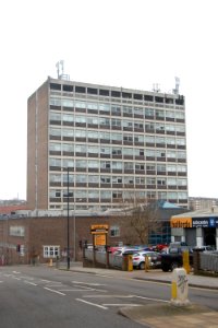 Pelham Tower seen from Cheapside, Brighton (February 2020)