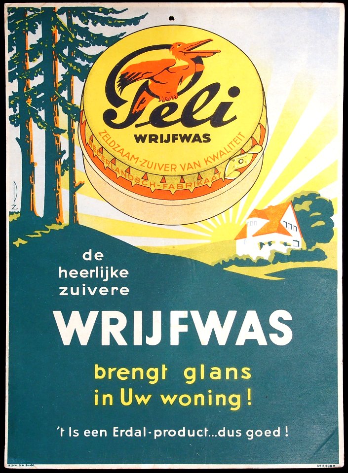 Peli wrijfwas kartonnen reklamebord