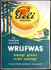 Peli wrijfwas kartonnen reklamebord