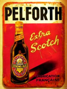 Pelforth strong ale enamel advertising sign