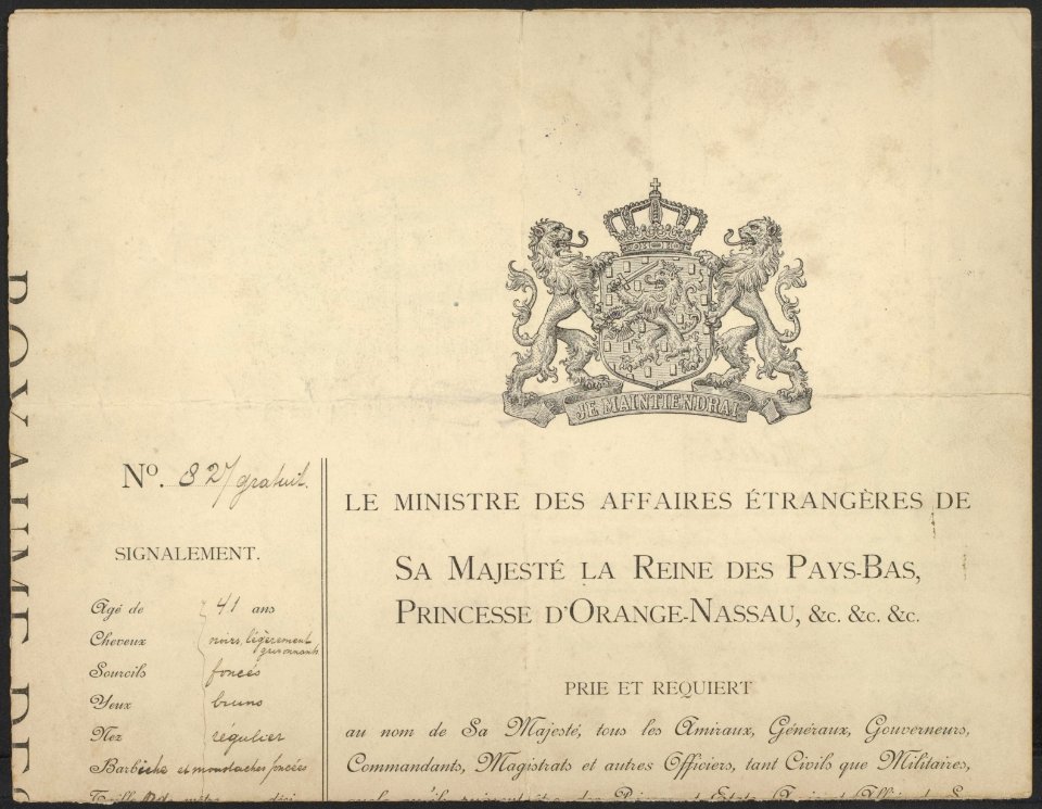 Paspoort voor dr. H.C. Redeke voor een reis naar Zwitserland t.b.v. onderzoek na, Bestanddeelnr 158-1782