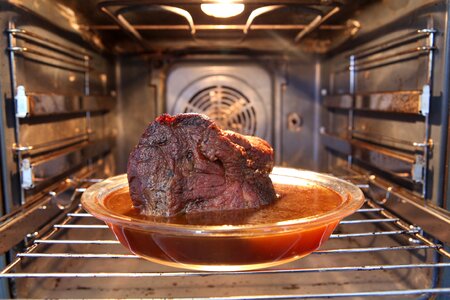Oven burning meat