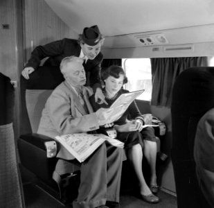Passagiers in het vliegtuig, Bestanddeelnr 252-2046
