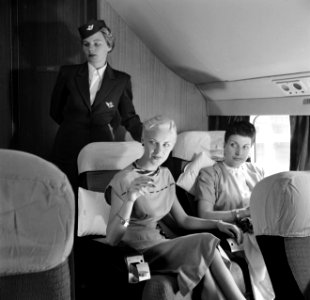Passagiers in het vliegtuig, Bestanddeelnr 252-2050