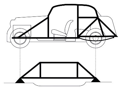 Passenger car unibody diagram