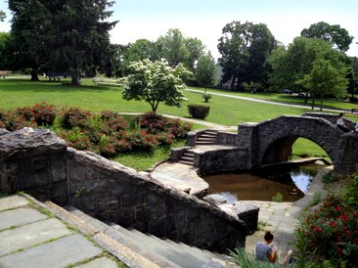 Patriot's Park Tarrytown NY hill and stone bridges