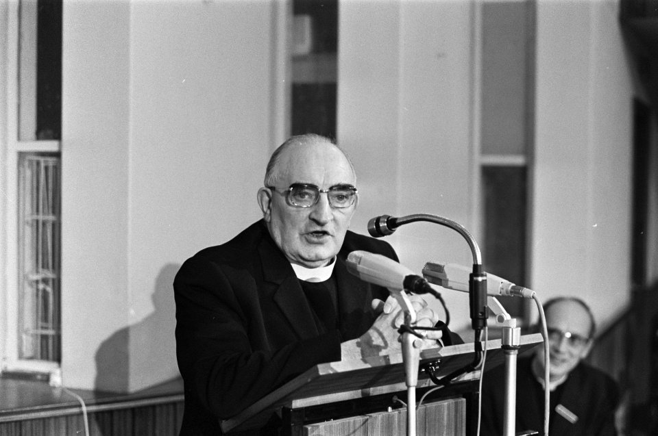 Pastoraal Concilie in Noordwijkerhout. 18.19 Mgr. M. A. Jansen (bisschop), 20.2 , Bestanddeelnr 923-1298
