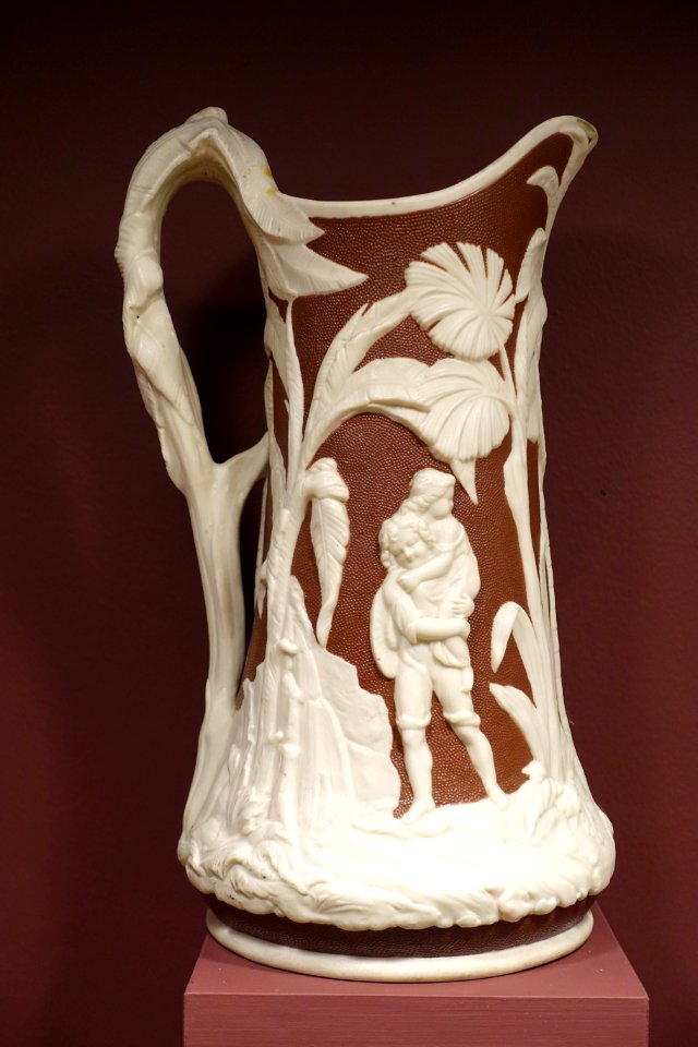 Paul and Virginia Pitcher, T. J. & J. Mayer, Longport, England, c. 1820-1860 - Bennington Museum - Bennington, VT - DSC09024