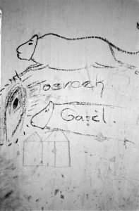 Patjet-Batoe Graffitti. Fallus- en vagina-achtige afbeeldingen met de teksten , Bestanddeelnr 4547