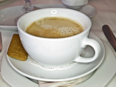 Arabica tableware breakfast photo