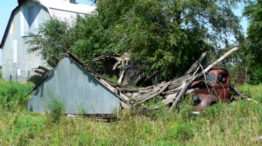 Pavelka farmstead barn and shed from SE