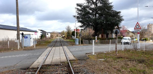 Passage à niveau de la ligne Vichy-Cusset, rue de Romain ville, Cusset