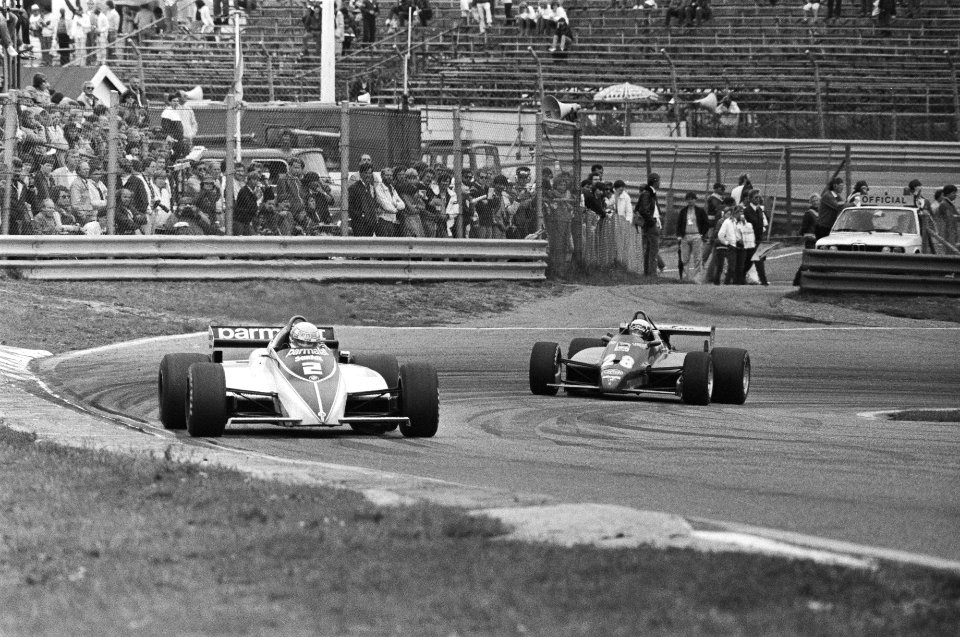 Patrese and Pironi at 1982 Dutch Grand Prix