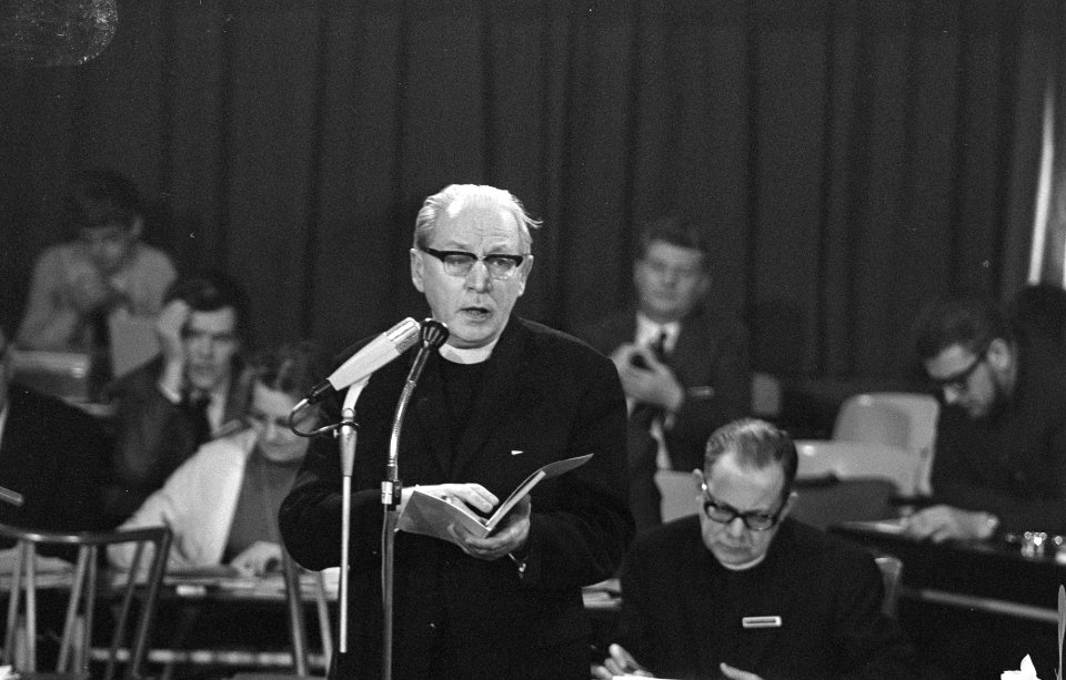Pastoraal Concilie te Noordwijkerhout, 2e dag kardinaal B.J. Alfrink, Bestanddeelnr 922-2854