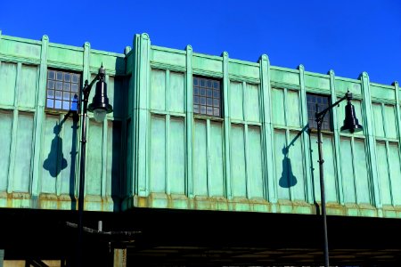 Patinaed siding on Charles MGH station (2), December 2019