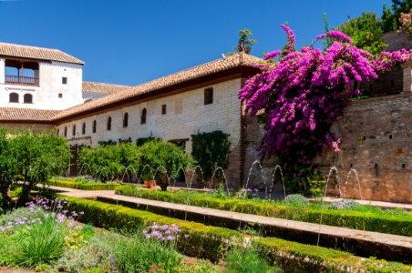 Patio de la acequia in Generalife, Granada, Spain photo