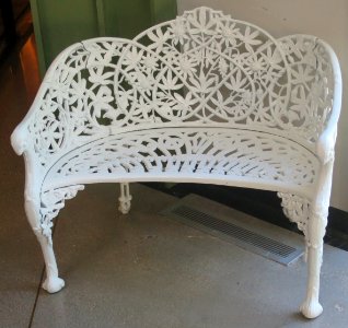 Passion Flower Settee, cast iron, Kramer Brothers Foundry photo
