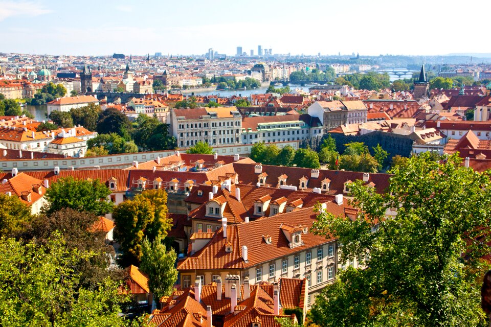Old town view from above roof