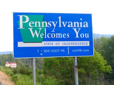 Pa. Welcome sign SR 219 McKean County