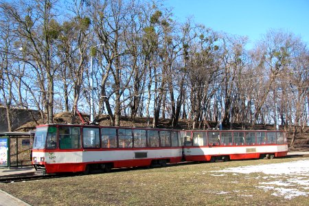 Pętla tramwajowa Gdańsk Strzyża i Konstal 105Na