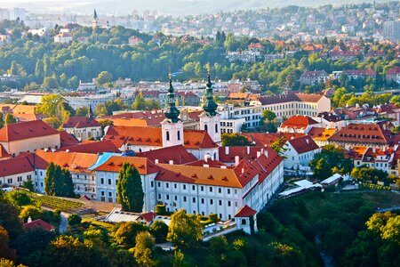 Prague old town view from above photo