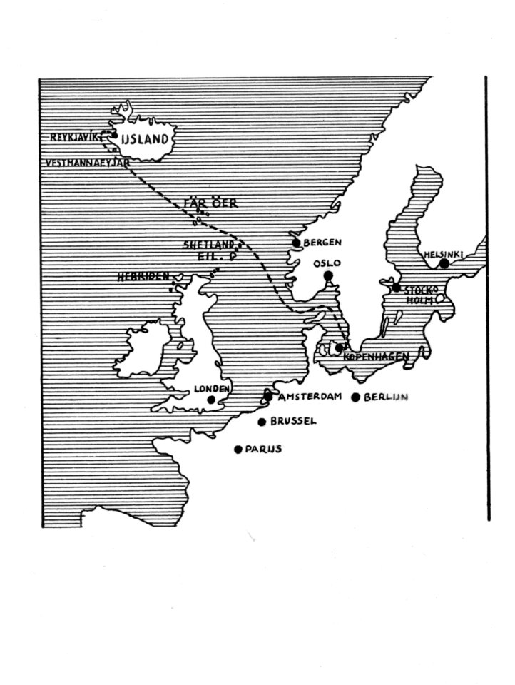 Overzichtskaartje van de route die door de fotograaf Willem van de Poll werd gev, Bestanddeelnr 190-0486