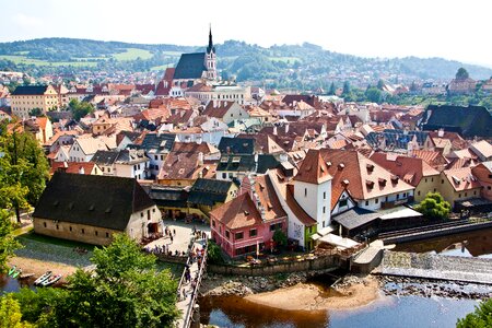 Czech republic krumlov view from above photo