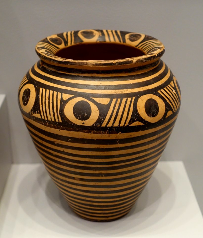 Ovoid Jar, China, Gansu, Qinghai, or Ningxia province, Neolithic period, Majiayao culture, Majiayao phase, 3300-2900 BC, earthenware with slip - Arthur M. Sackler Museum, Harvard University - DSC00796