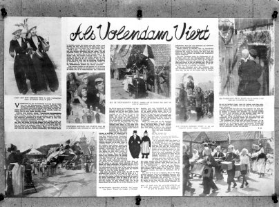Pagina's uit een tijdschrift met reportage bevrijdingsfeesten Volendam, Bestanddeelnr 900-9352
