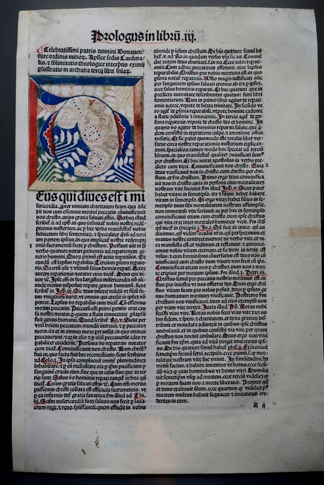 Page from Quaestiones super IV libros sententiarum, Petri Lombardi cum textu eiusdem, printed by Anton Koberger, Nuremberg, 1491 - Stadtmuseum Fembohaus - Nuremberg, Germany - DSC02099
