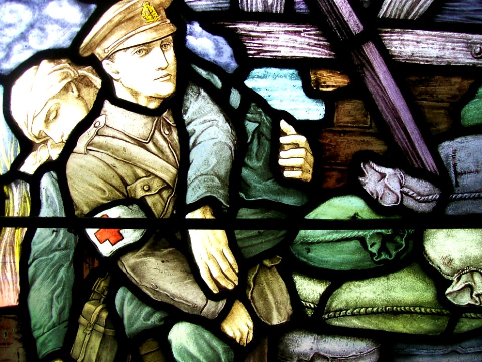 Owen memorial window, detail- Westham 01