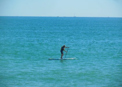 Paddleboarder in the English Channel off Hove (September 2018) photo