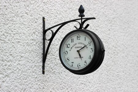 Pointer dials wall clock