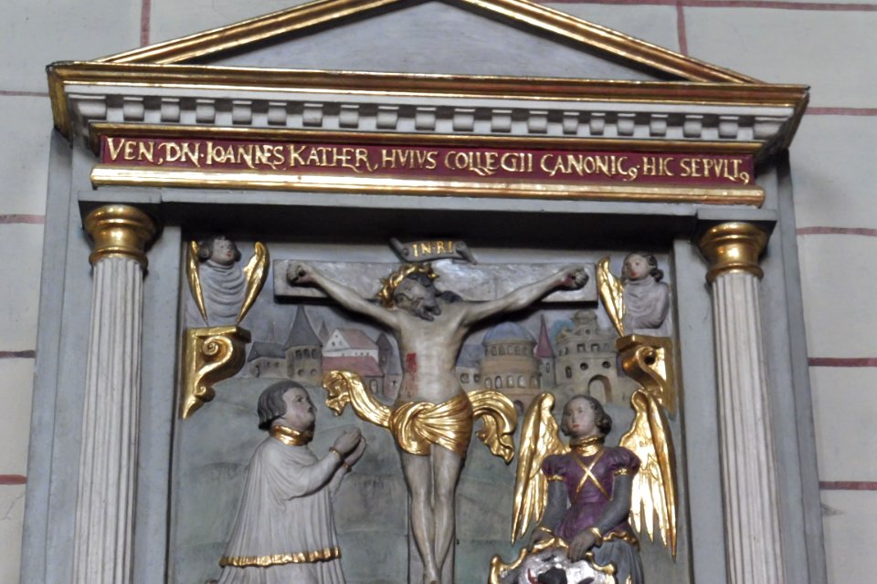 Paderborn - Busdorfkirche - Epitaph Johannes Kather - Inschrift 2
