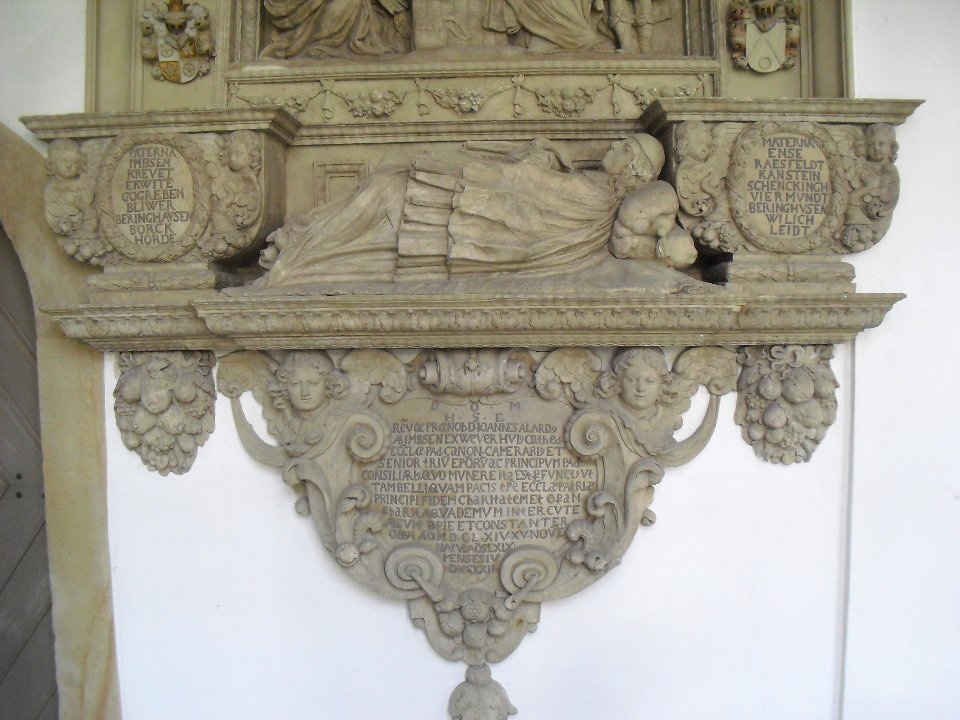 Paderborn - Dom - Epitaph Johannes Alrad von Imbsen - Inschrift