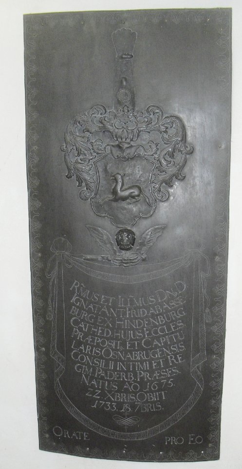 Paderborn - Dom - Grabplatte Ignaz Anton Friedrich von der Asseburg