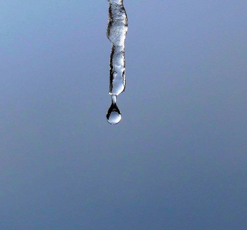 Icicle water droplet winter macro