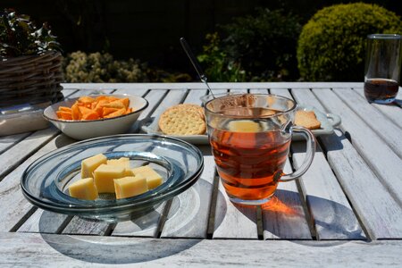 Snack table tea photo