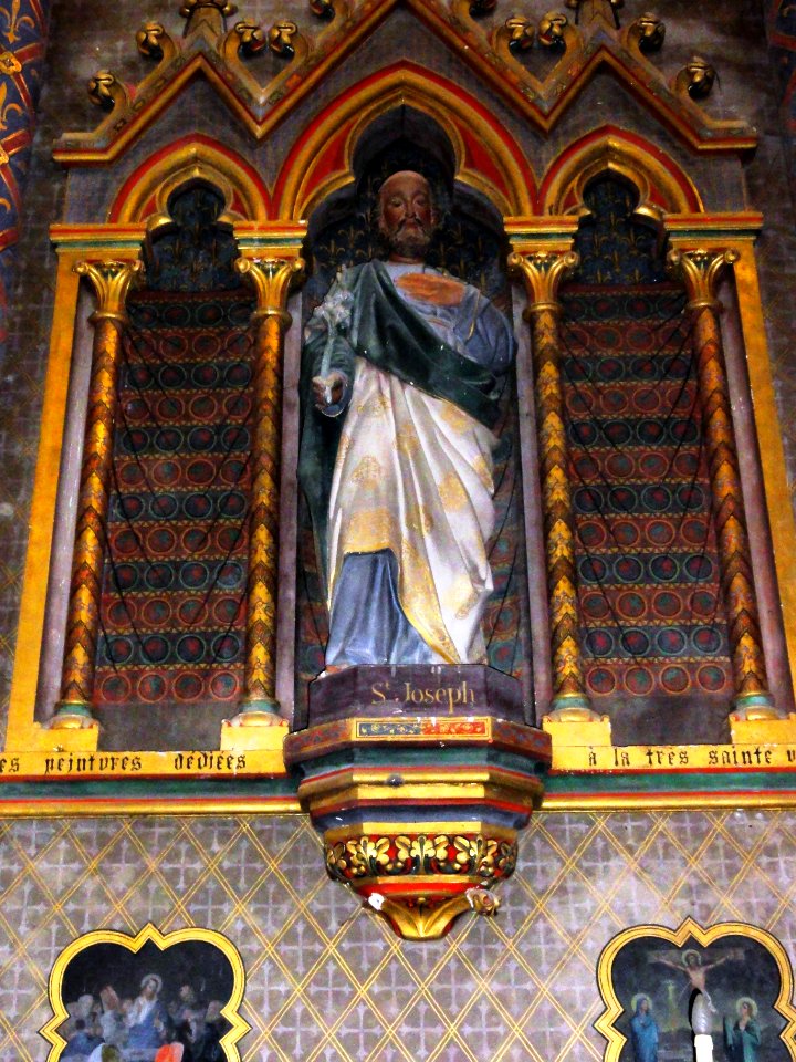 Ourville-en-Caux (Seine-Mar.) église Notre-Dame-de-l'Assomption, statue (02) Saint Joseph